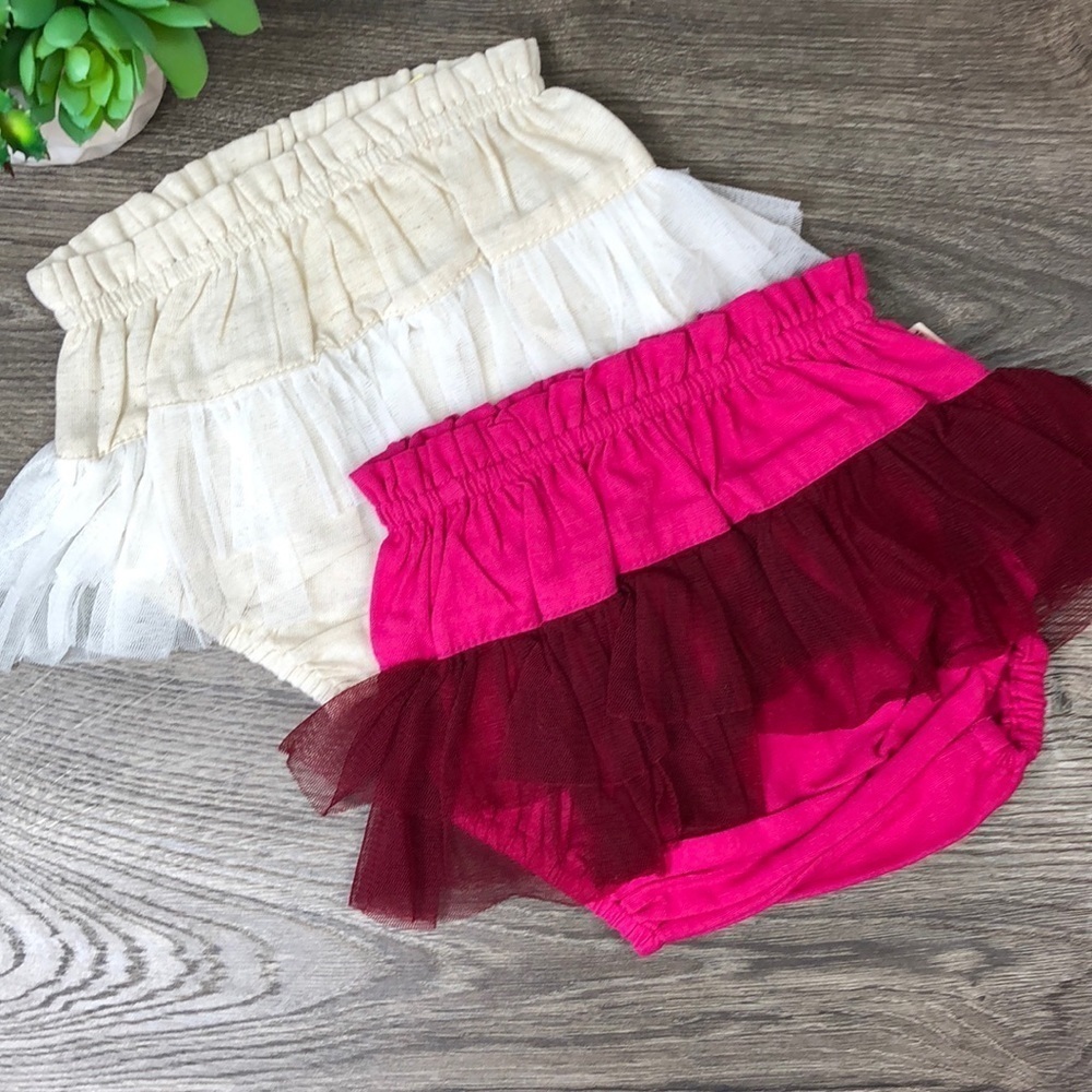 NWT Yo Baby 100% Cotton Bloomer Shorts Diaper Cover Bundle 3-6 Month Baby Shower